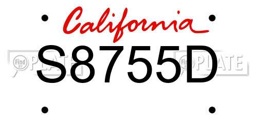 S8755D California License Plate