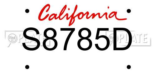 S8785D California License Plate