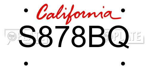 S878BQ California License Plate