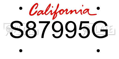 S87995G California License Plate
