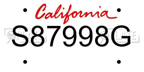 S87998G California License Plate
