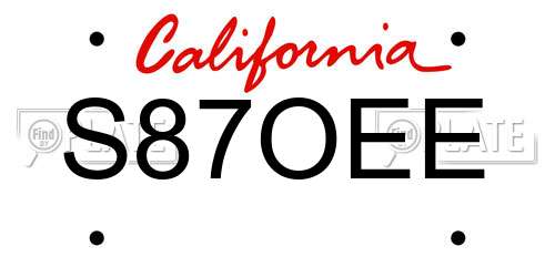 S87OEE California License Plate