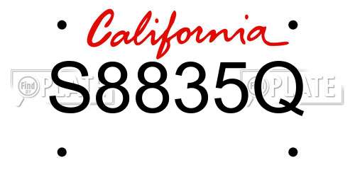 S8835Q California License Plate