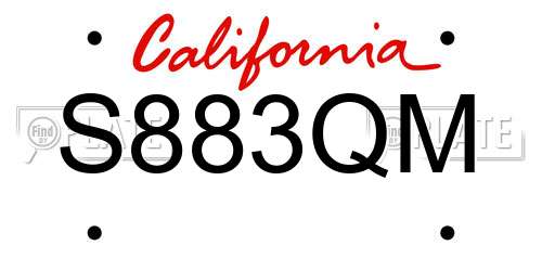 S883QM California License Plate