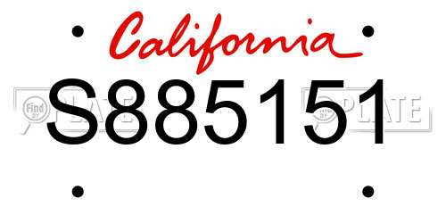 S885151 California License Plate