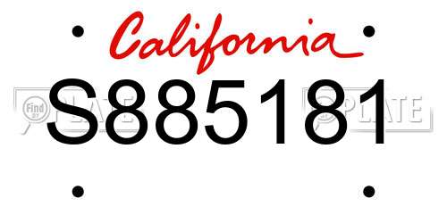 S885181 California License Plate