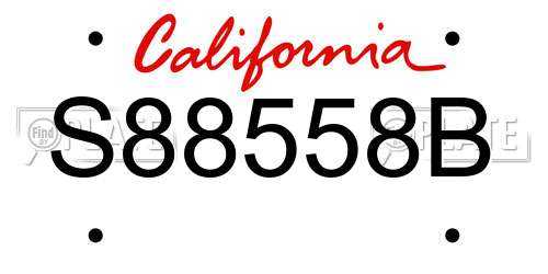 S88558B California License Plate