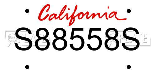 S88558S California License Plate