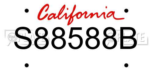 S88588B California License Plate