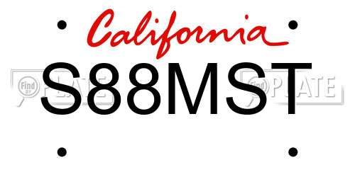 S88MST California License Plate