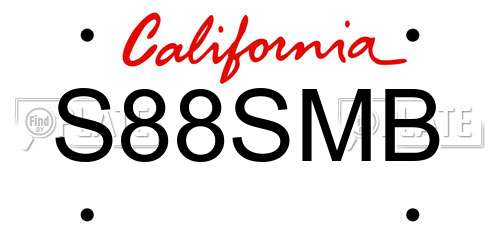S88SMB California License Plate