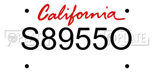 S8955O California License Plate
