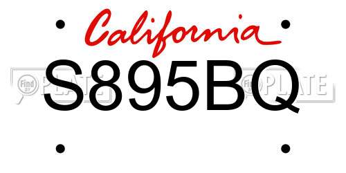 S895BQ California License Plate