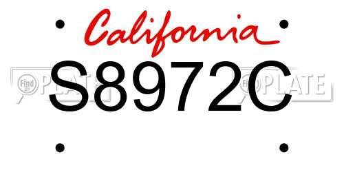 S8972C California License Plate
