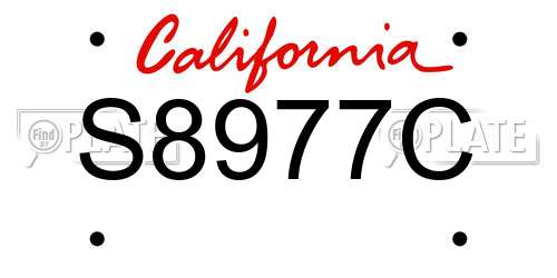 S8977C California License Plate