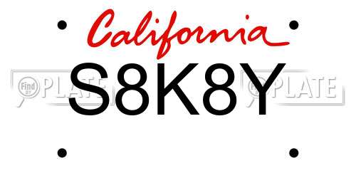 S8K8Y California License Plate