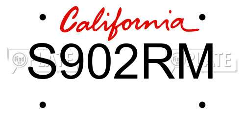 S902RM California License Plate