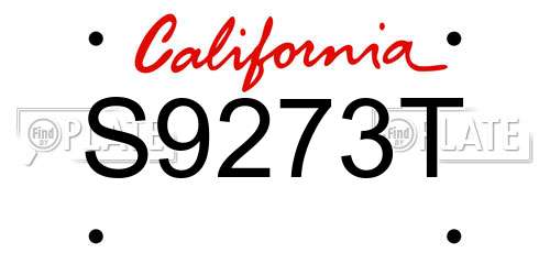 S9273T California License Plate
