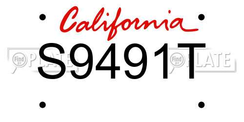 S9491T California License Plate