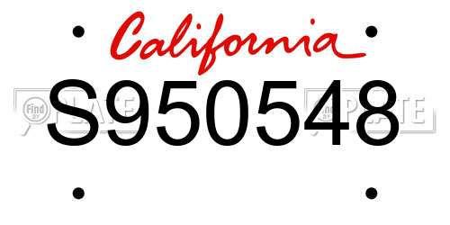 S950548 California License Plate