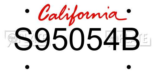 S95054B California License Plate