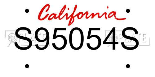 S95054S California License Plate