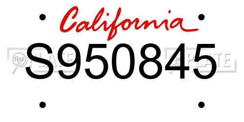 S950845 California License Plate