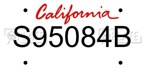 S95084B California License Plate