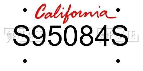 S95084S California License Plate