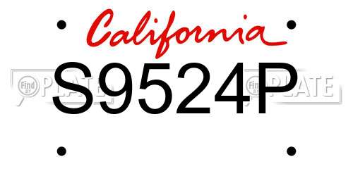 S9524P California License Plate