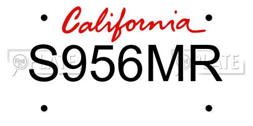 S956MR California License Plate