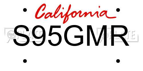 S95GMR California License Plate