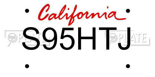 S95HTJ California License Plate
