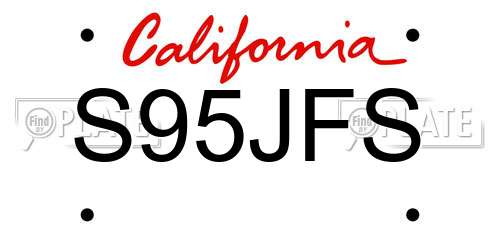 S95JFS California License Plate