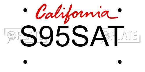 S95SAT California License Plate