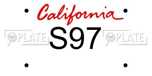 S97 California License Plate