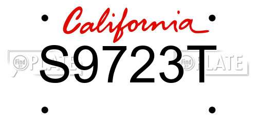 S9723T California License Plate