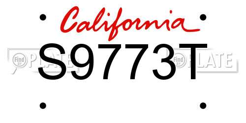 S9773T California License Plate