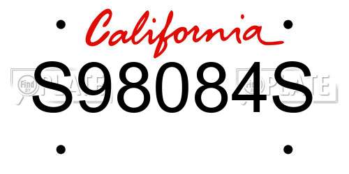 S98084S California License Plate