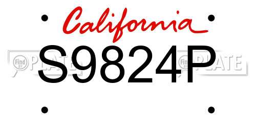 S9824P California License Plate