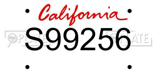 S99256 California License Plate
