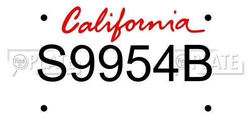 S9954B California License Plate