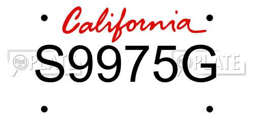 S9975G California License Plate