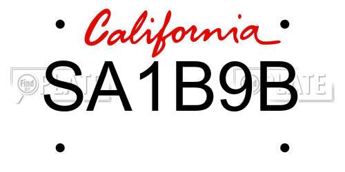 SA1B9B California License Plate