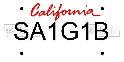 SA1G1B California License Plate