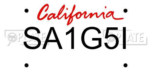 SA1G5I California License Plate