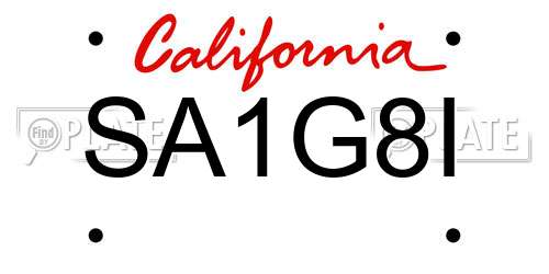SA1G8I California License Plate