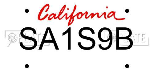 SA1S9B California License Plate