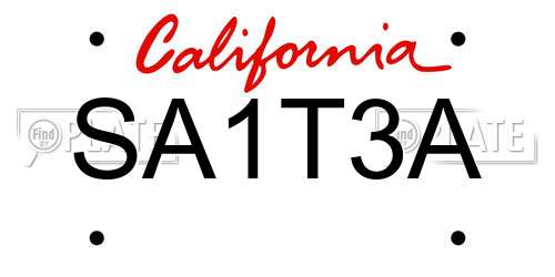 SA1T3A California License Plate