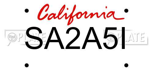 SA2A5I California License Plate